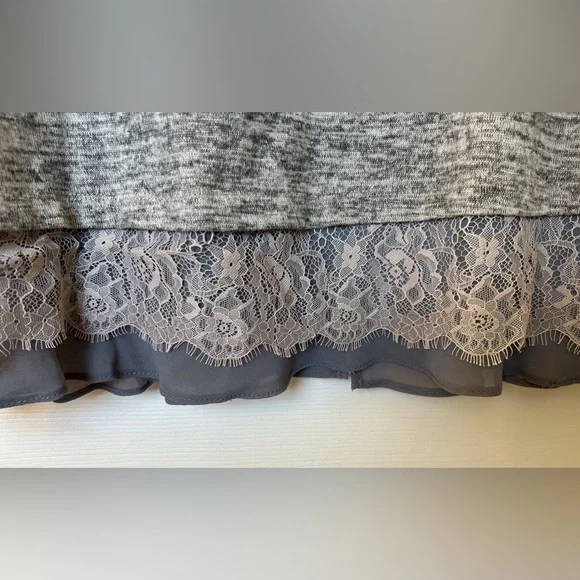 LOGO Lori Goldstein Button Up Lace Trim V-neck Sweater Vest, Women’s, Lg, Gray - Picture 8 of 16